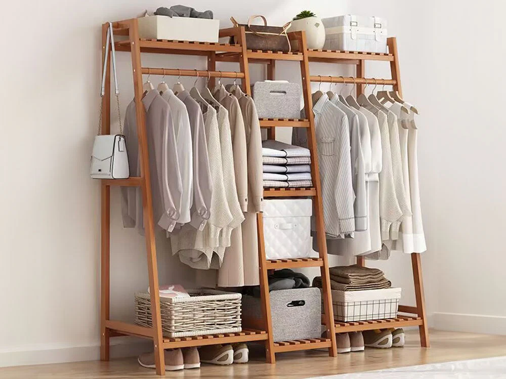 Bamboo Wardrobe Clothes Rack - Image 3