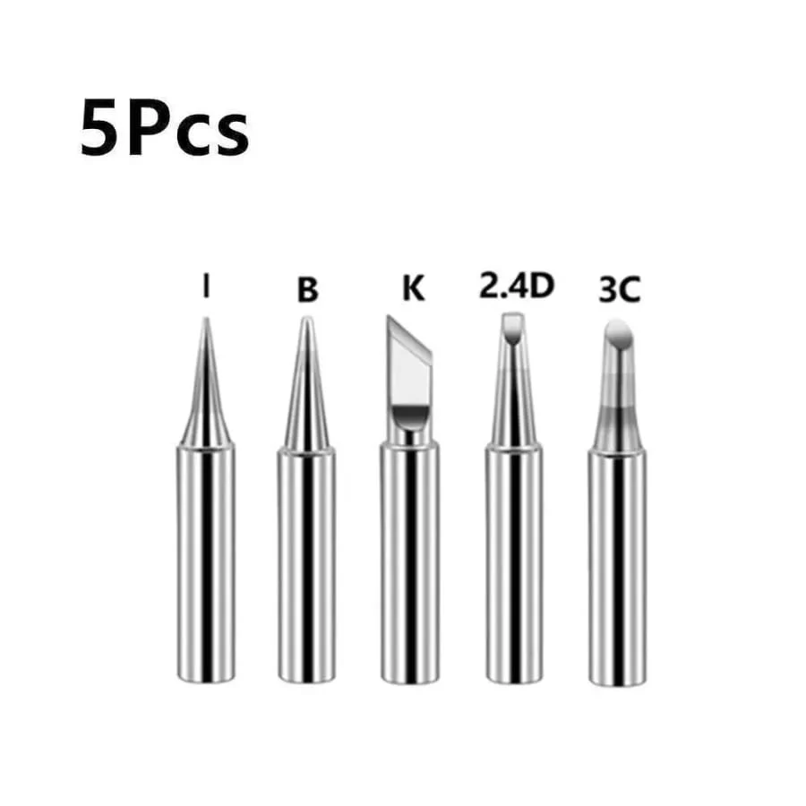 5pcs Soldering Iron Heads - 900M Tips I+B+K+2.4D+3C - Image 2