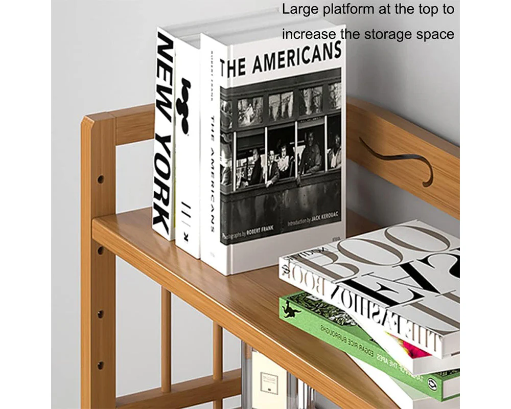 6 Tier Shelf bamboo Bookcase Bookshelf - Image 8