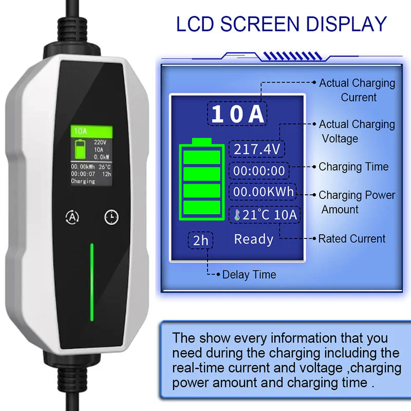 Portable EV Charger Type 2 (10A, 2.3kW) - Image 8