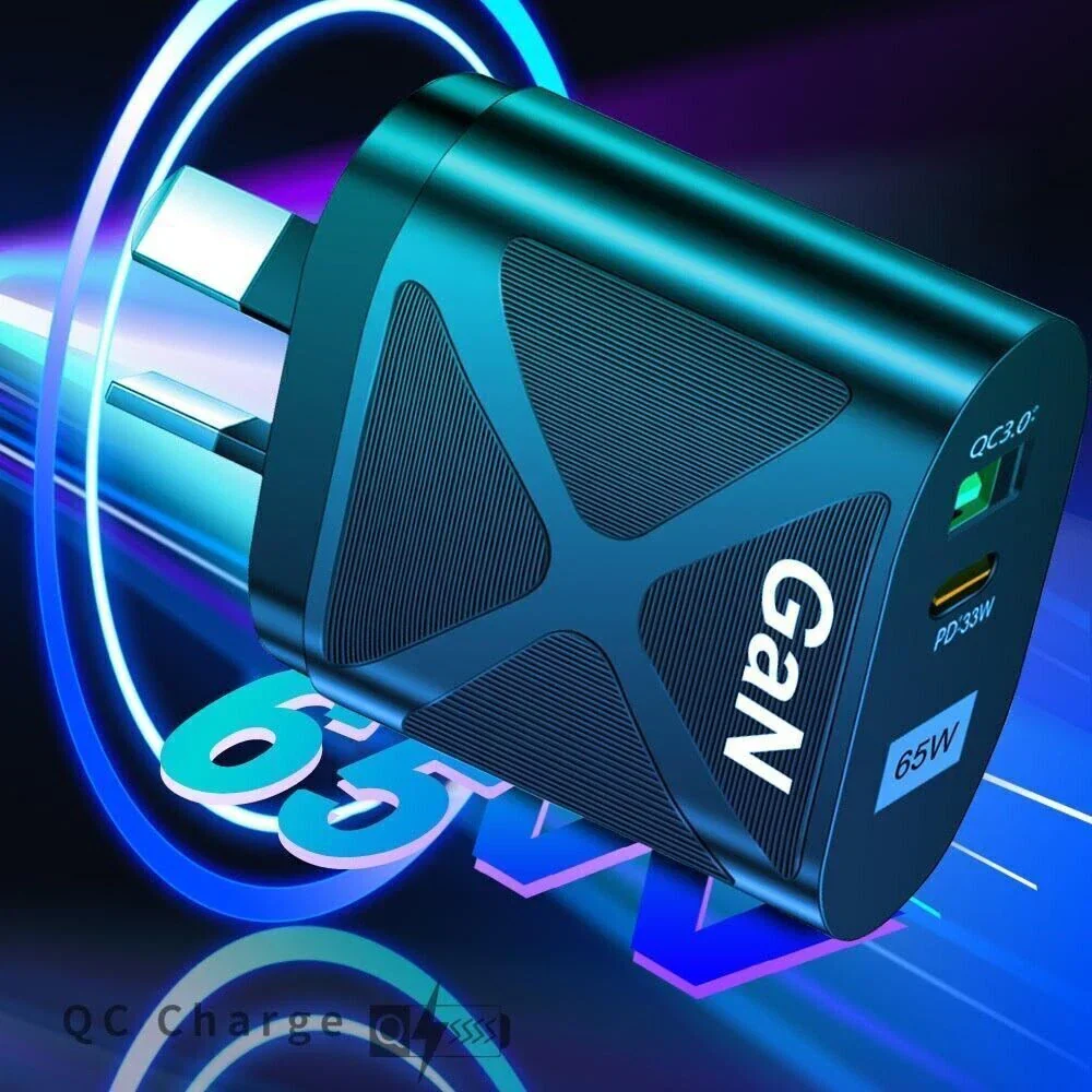 65W GaN USB C PD Fast Charging Wall USB C Charger Power Adapter Type C - Image 2