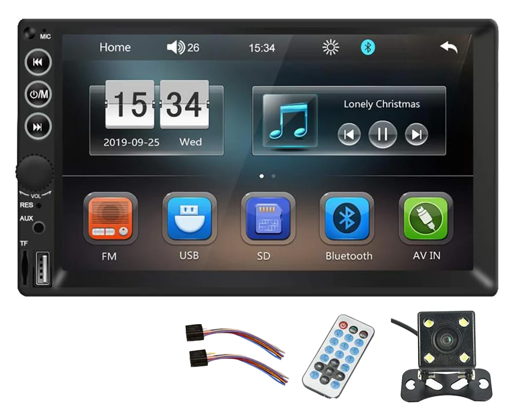 7" Double DIN Touch Bluetooth Car Stereo - Image 2
