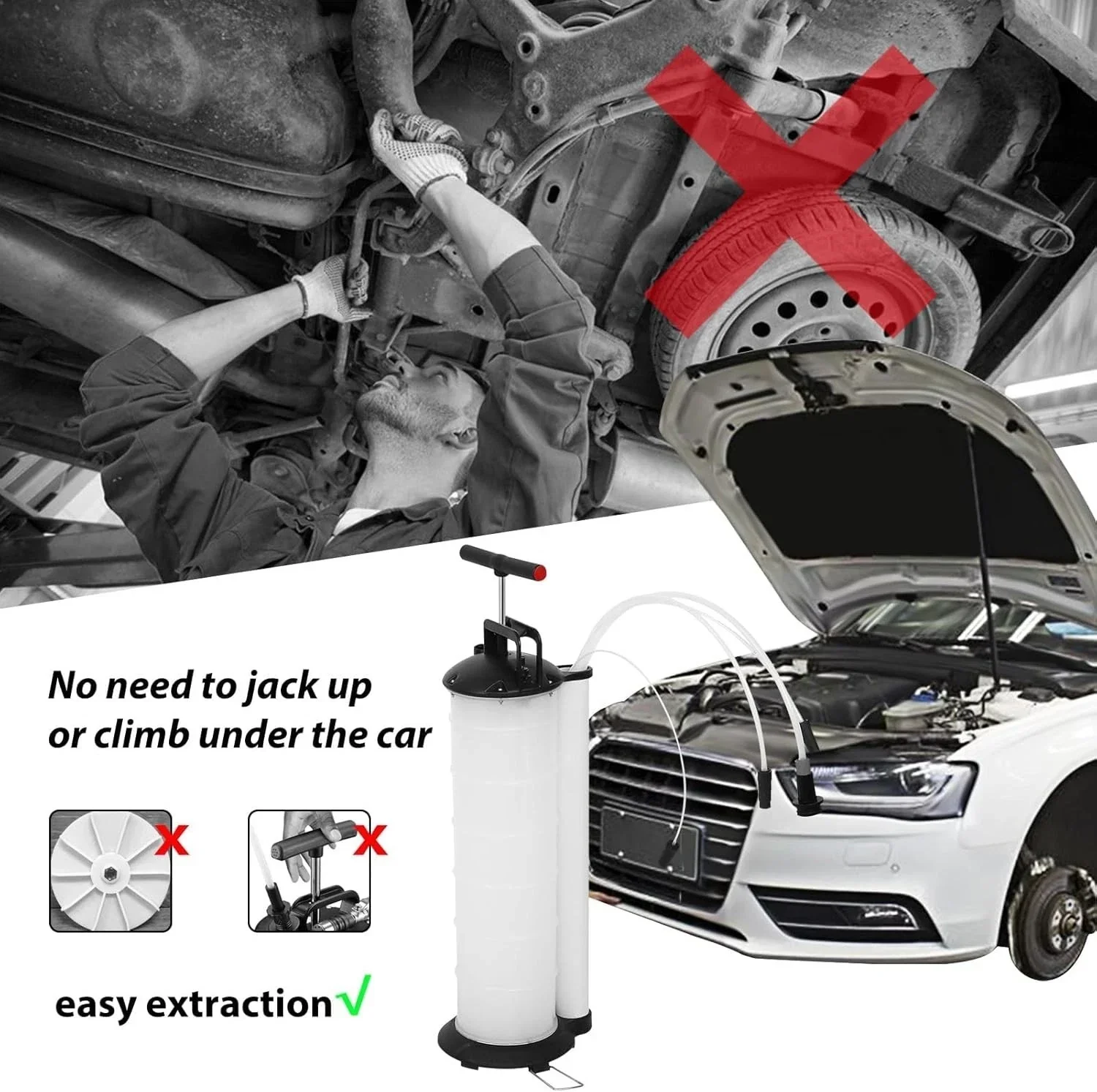 7L Manual Waste Oil Fluid Extractor Pump Oil & Fluid Change Tool - Image 7