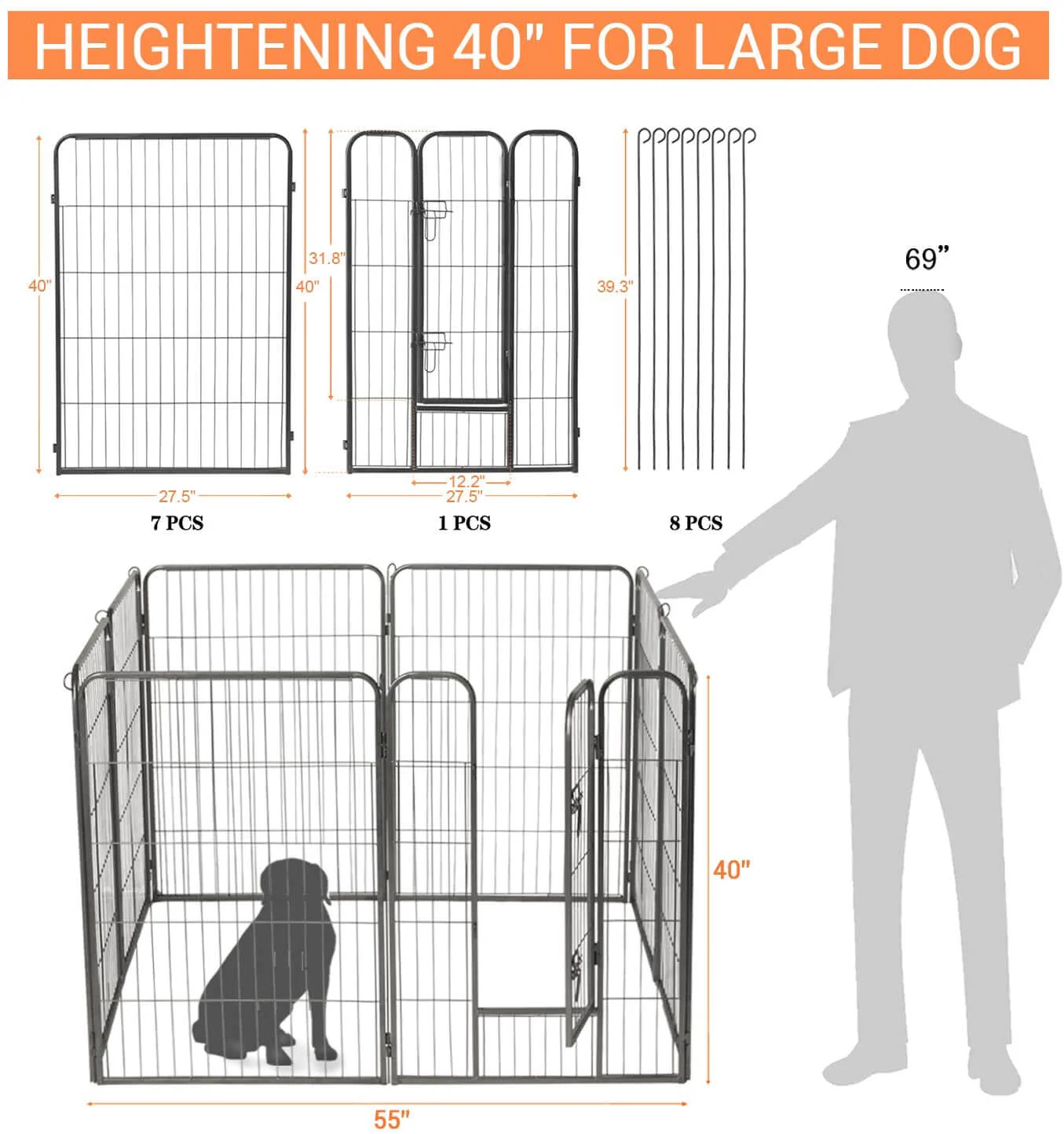8 Panel Pet Playpen 100cm - Image 6