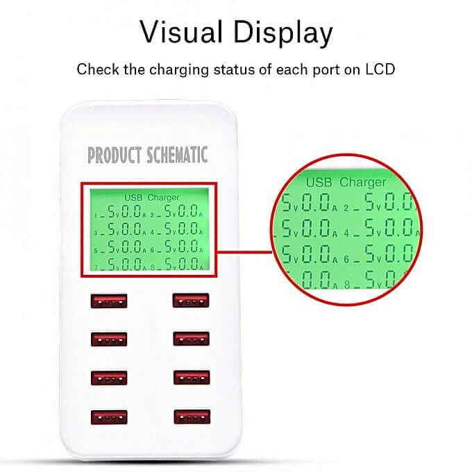 8-port USB Charger with LCD Display - Image 4
