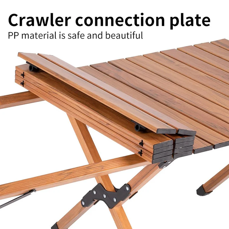 90CM Folding Dining Table Camping Picnic Egg Roll - Image 4