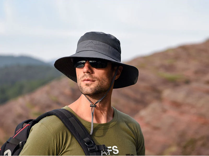 9073GREY Sun HatS Wide Brim Bucket Outdoor Fishing Hiking Cap UV Protection - Image 3