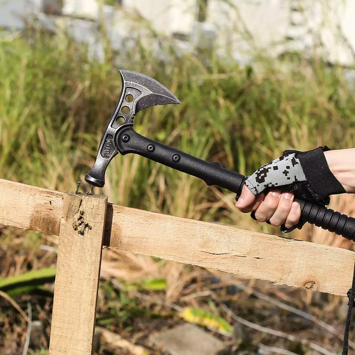 Tactical Survival Hawk Tomahawk W Hammer Throwing Axe 15" - Image 6