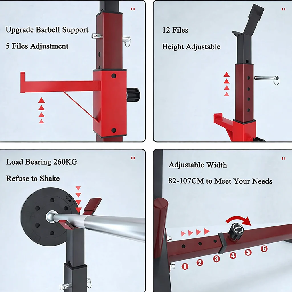 Adjustable Barbell Squat Rack Stand - Image 5