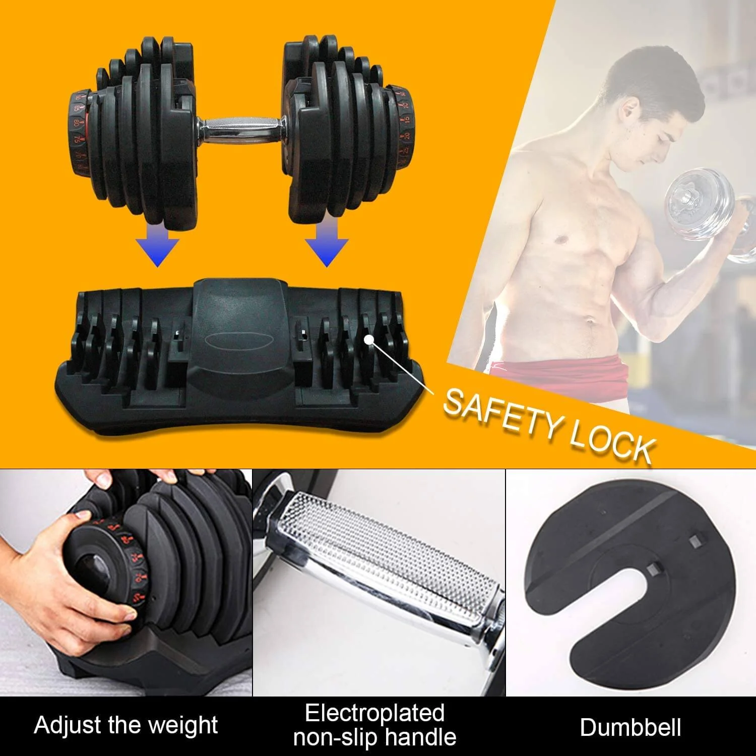 Adjustable Dumbbells 40KG - Image 4