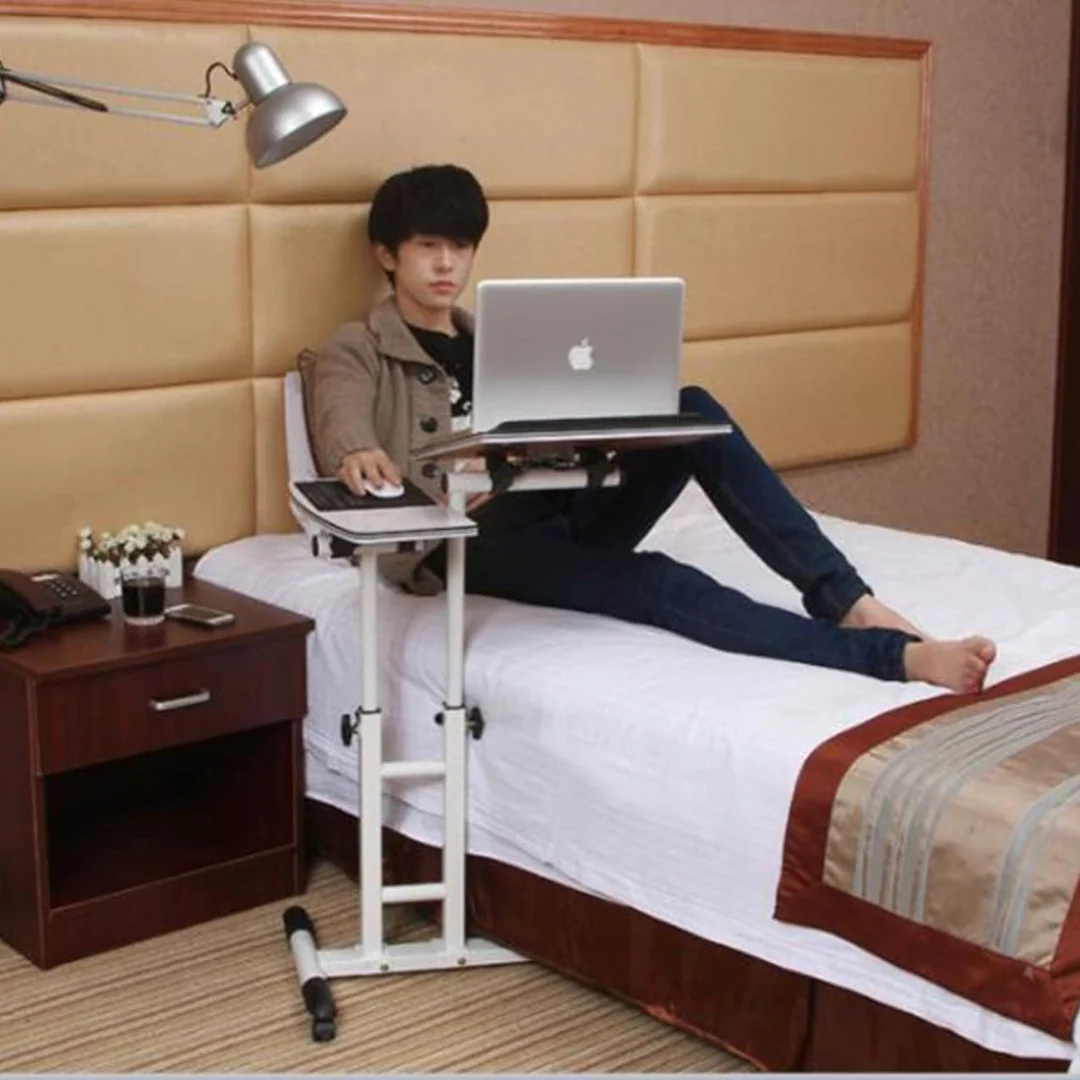 Adjustable Laptop Desk Mouse Pad Table Overbed wheels Laptop PC - Image 3