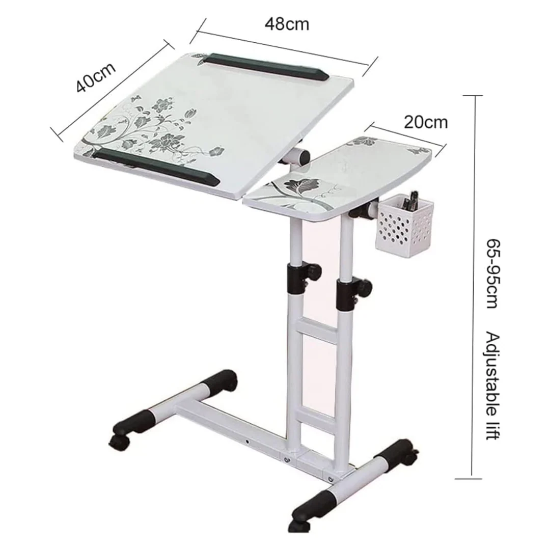 Adjustable Laptop Desk Mouse Pad Table Overbed wheels Laptop PC - Image 5