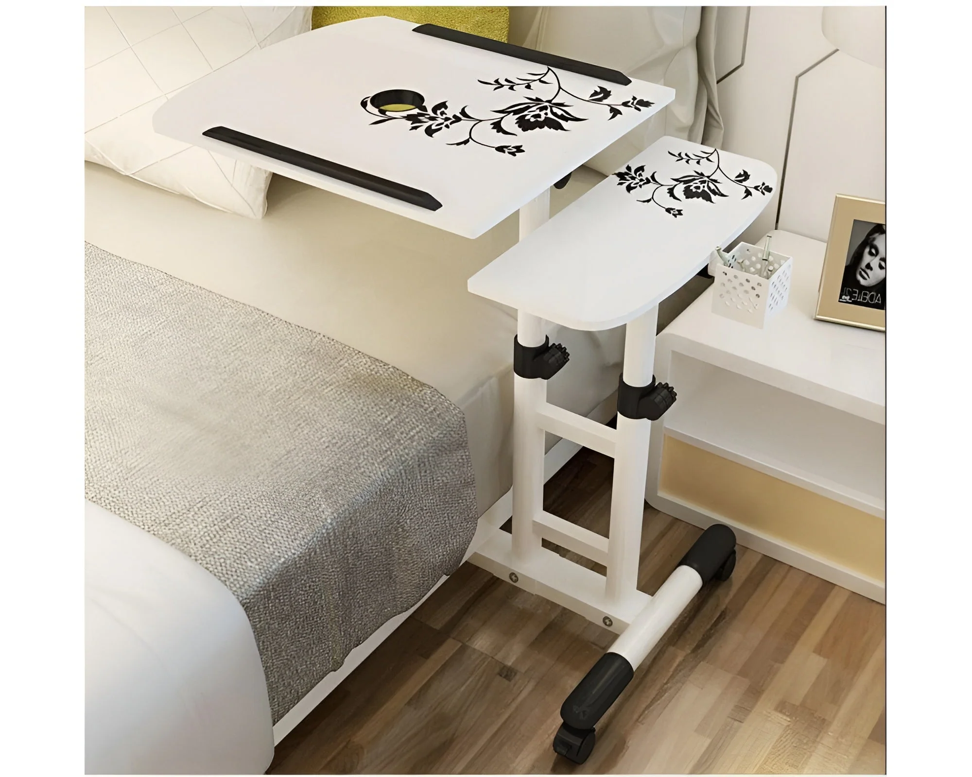 Adjustable Laptop Table Desk Stand with Wheels - Image 2