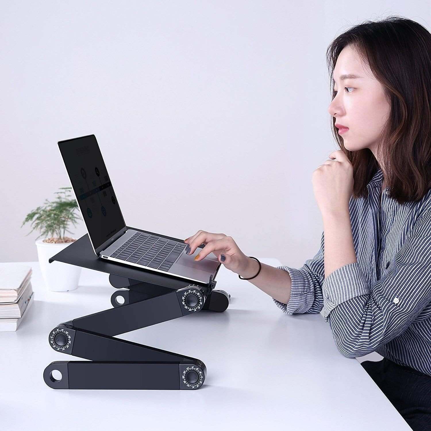 Adjustable Laptop Table Stand with Cooling Fan - Image 6