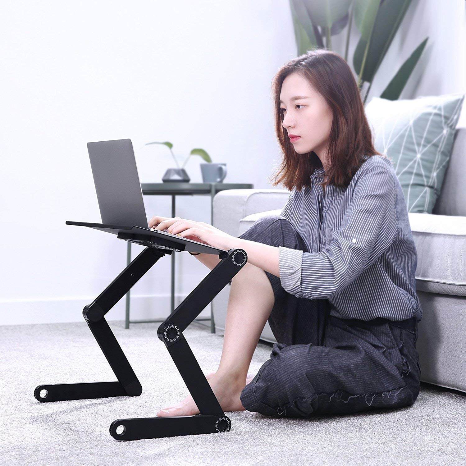 Adjustable Laptop Table Stand with Cooling Fan - Image 8