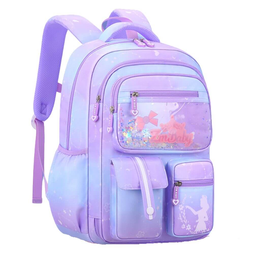 Aesthetic Kids Backpack & NZ Girls School Bags | Pink & Purple - Image 4