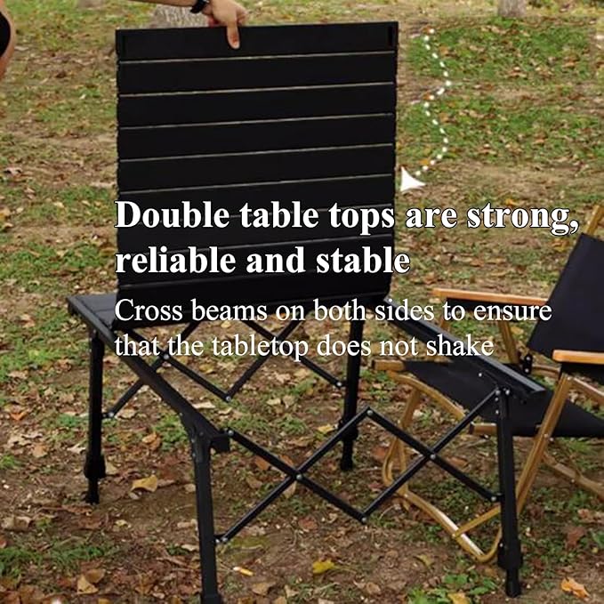Aluminium Height Adjustable Egg Roll Camping Table – Portable Outdoor Table 89cm - Image 9