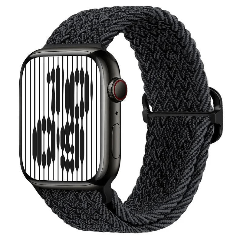 Apple Watch Braided Nylon Band – Adjustable Buckle, Lightweight & Stretchy - Image 4