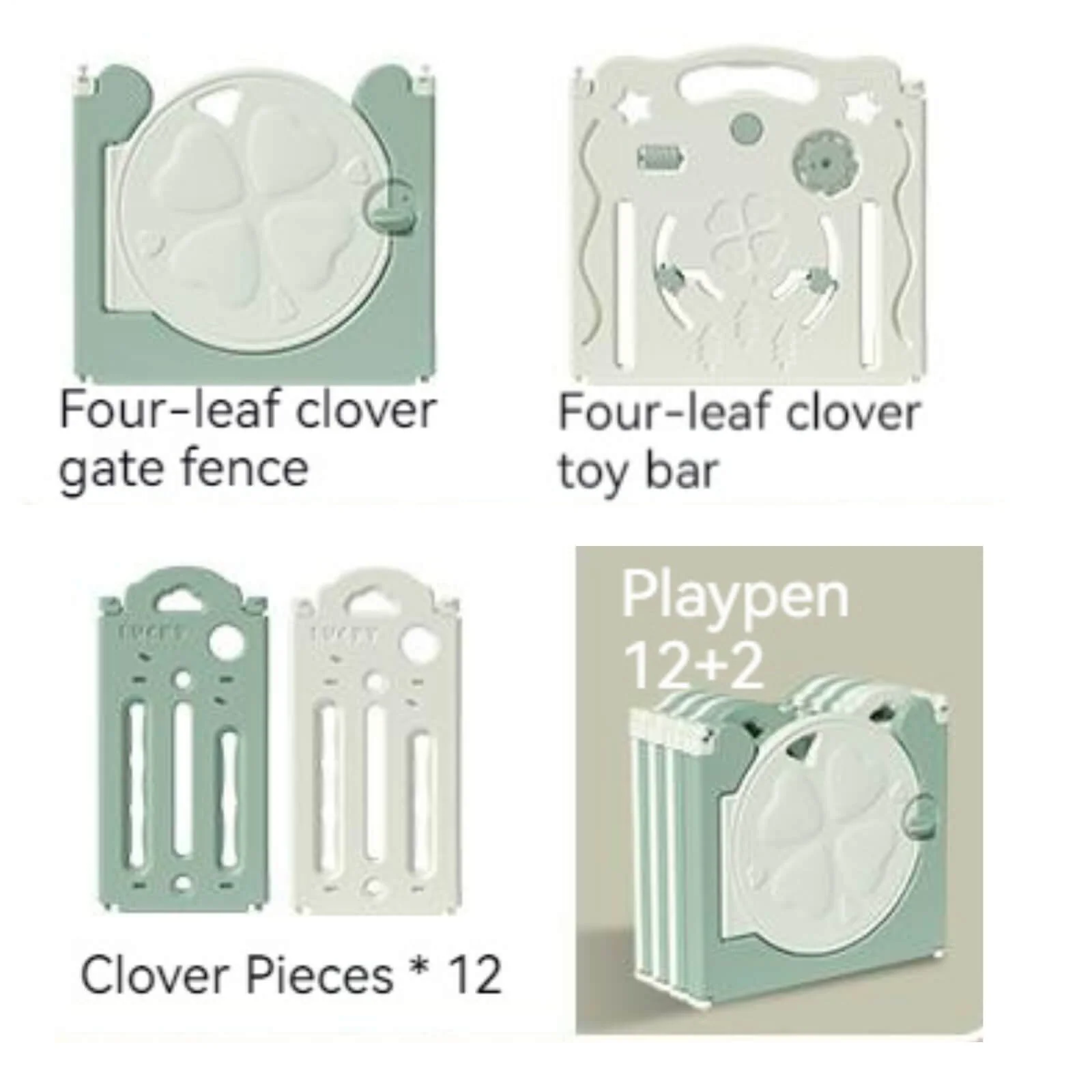 Foldable Baby Playpen - Four Leaf Clover - Image 4