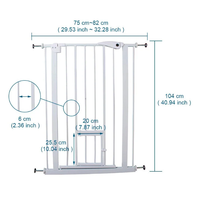Wide Safety Gate with Pet Access Door - Image 5