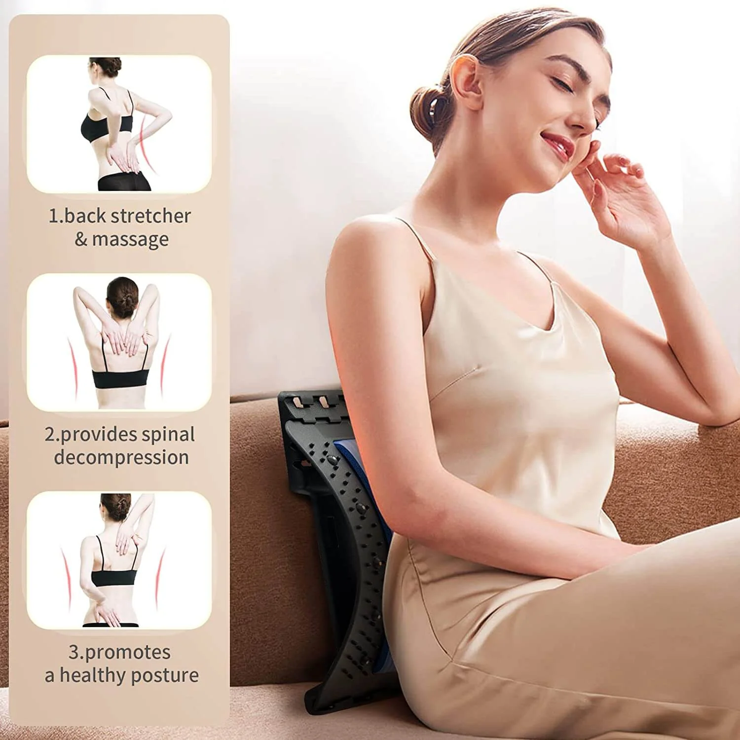 Back Stretcher for Lower Back Pain Relief, Multi Level Lumbar Support Spine Board for Bed, Chair and Car - Image 9