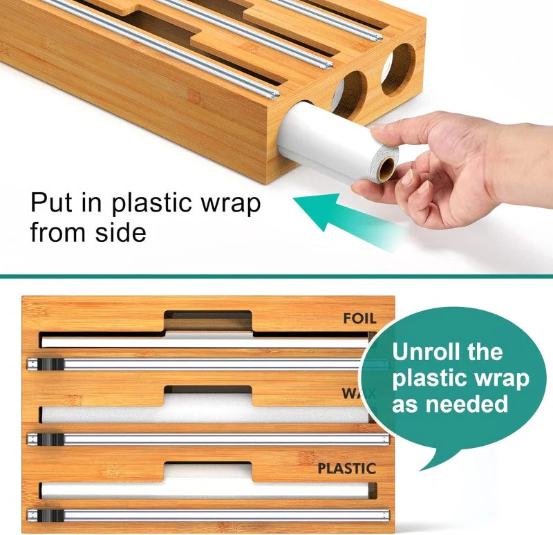 Bamboo Food Wrap Dispenser - Image 5