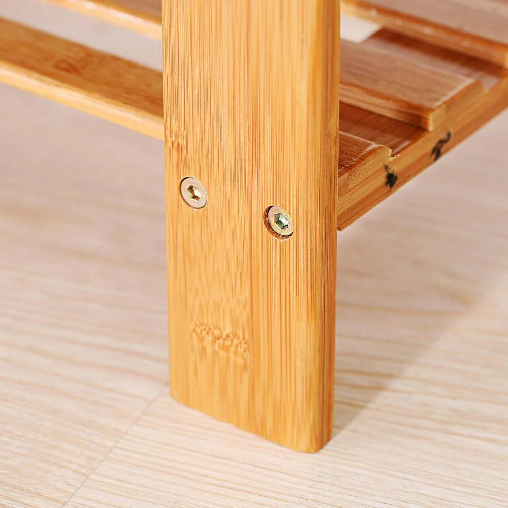 Bamboo Shoe Rack Bench 3-Tier - Image 8