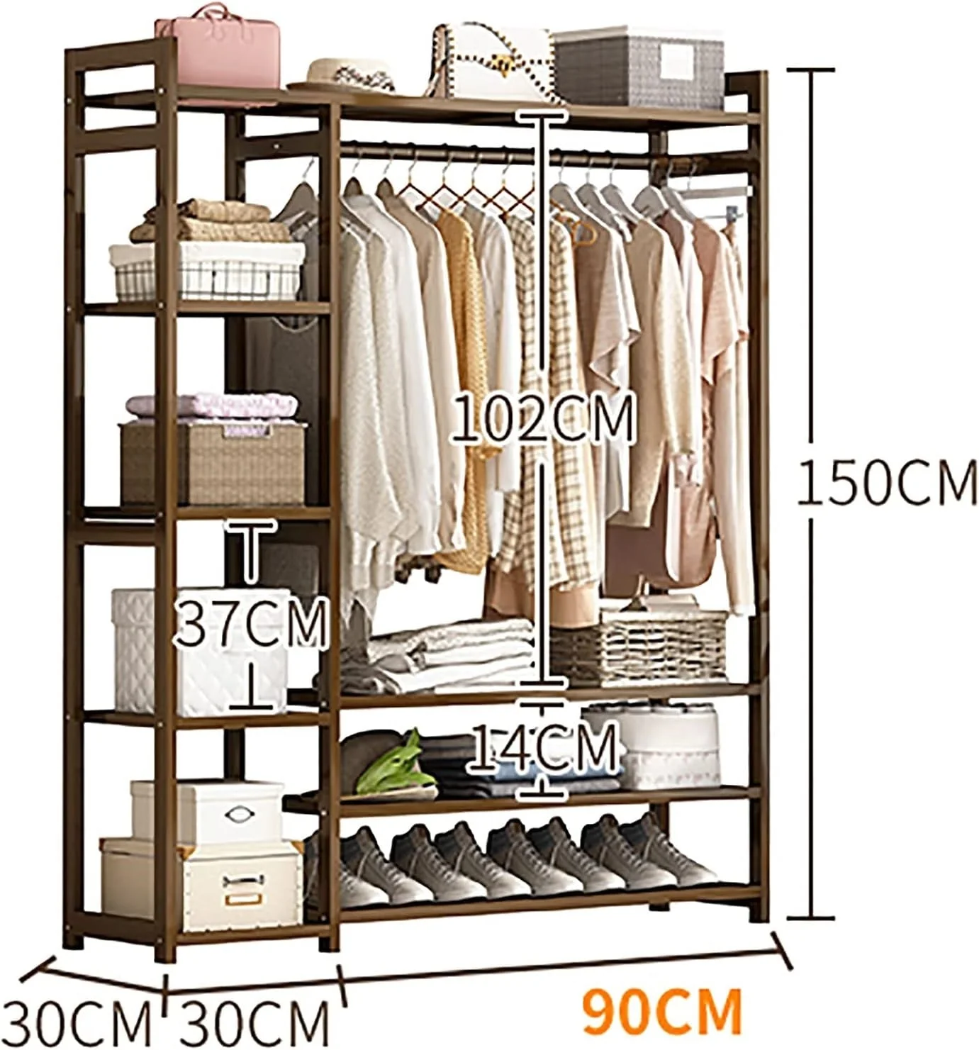 Bamboo Wardrobe Clothes Rack - Image 2