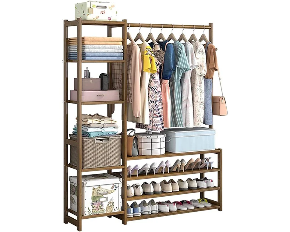 Bamboo Wardrobe Clothes Rack - Image 2