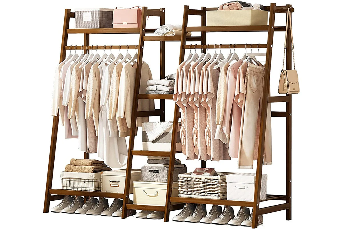 Bamboo Wardrobe Clothes Rack - Image 3