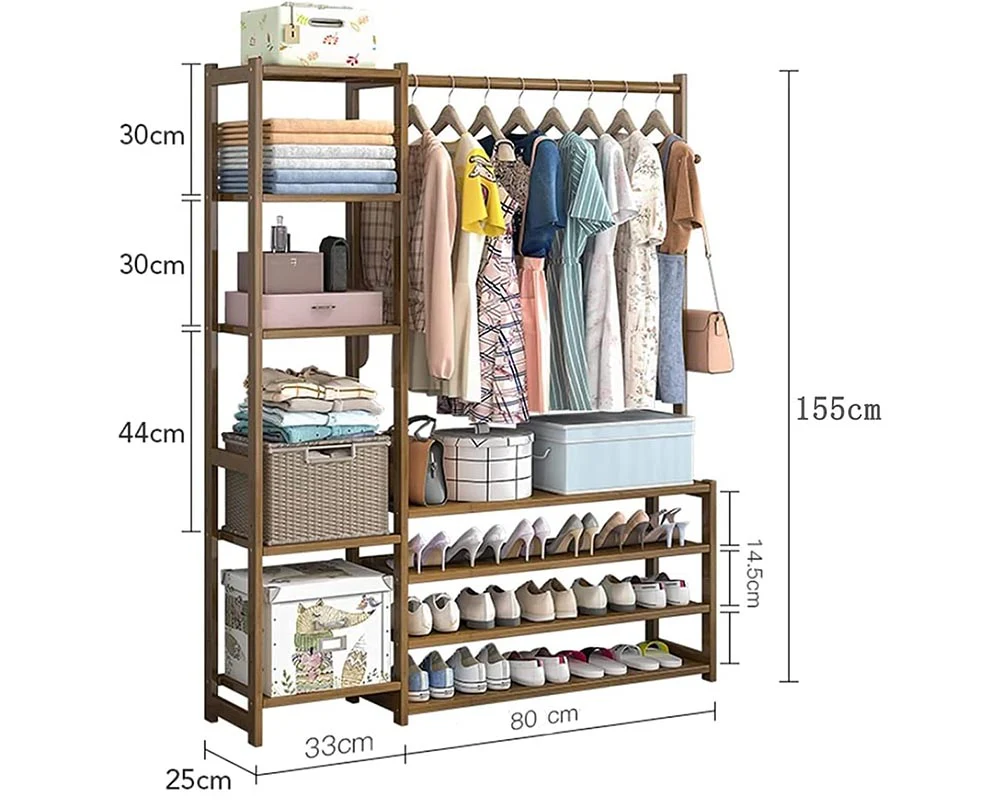 Bamboo Wardrobe Clothes Rack - Image 5