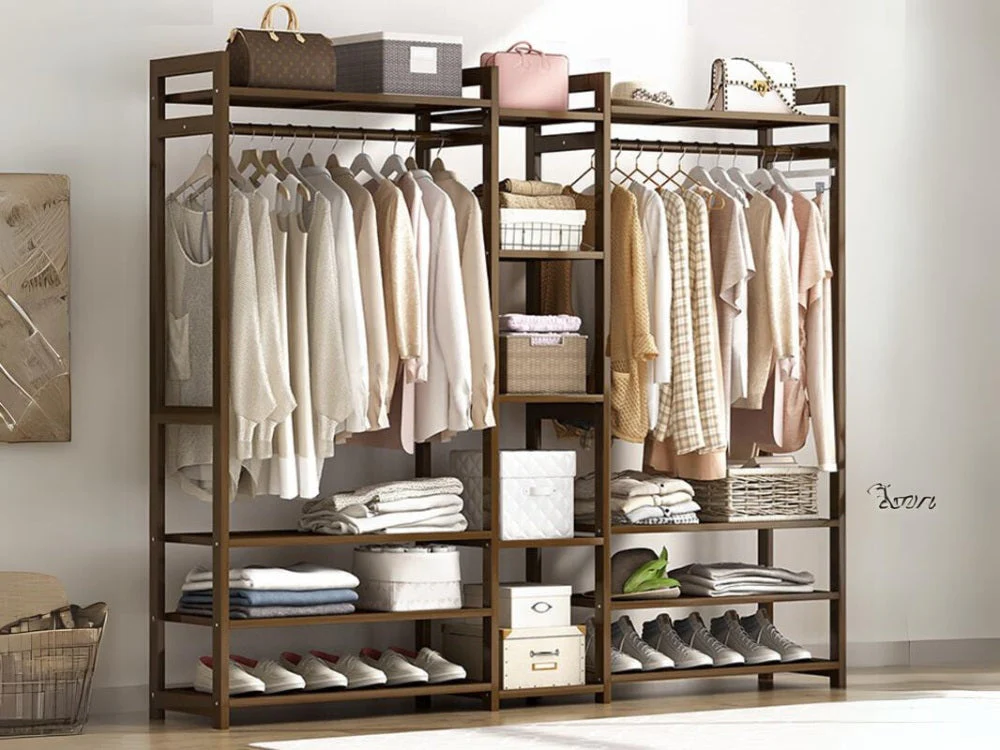 Bamboo Wardrobe Clothes Rack - Image 7