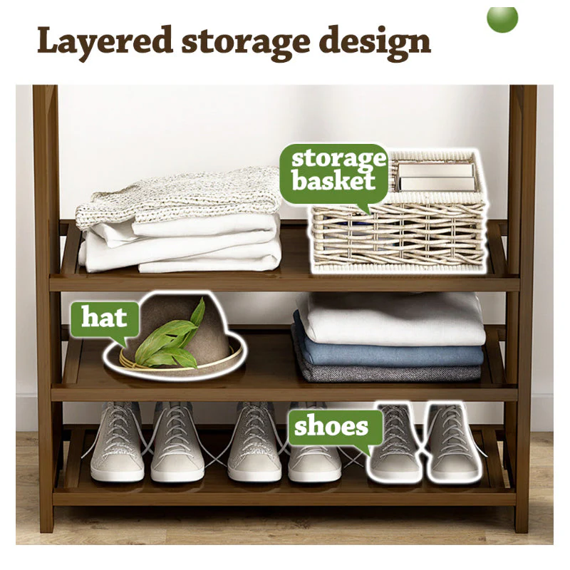 Bamboo Wardrobe Clothes Rack - Image 8