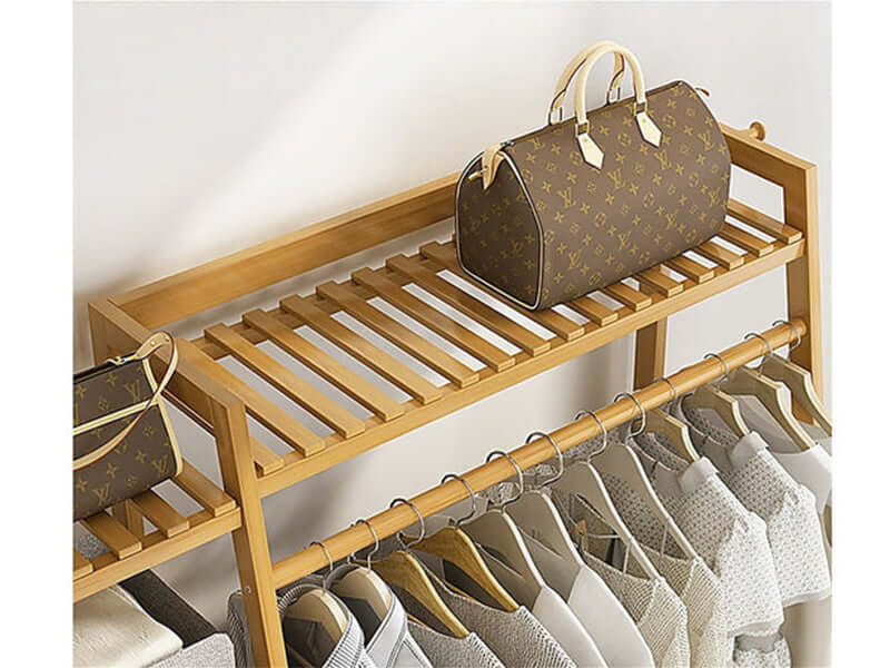 Bamboo Wardrobe Clothes Rack Organizer - Image 5