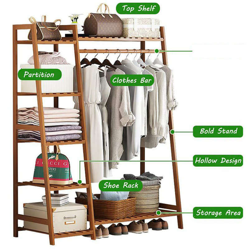 Bamboo Wardrobes Clothes Rack - Image 8