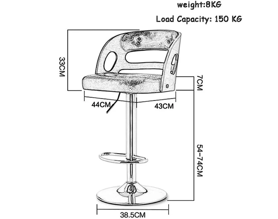 Bar Stool Chairs Armchair High Stool Modern 2PCS - Image 8