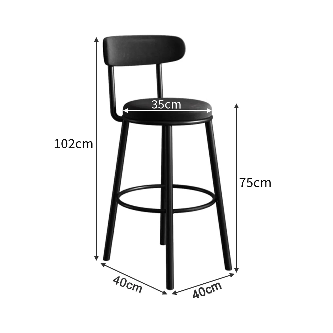 Bar Stools Velvet Upholstered Kitchen Chair Bar Stool - Image 2