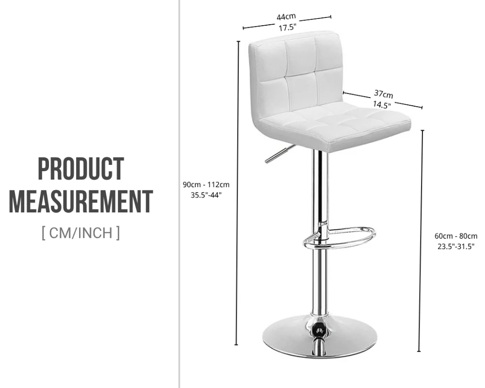 Bar Stools With Pu Leather Height Adjustable Bar Stools - Image 3