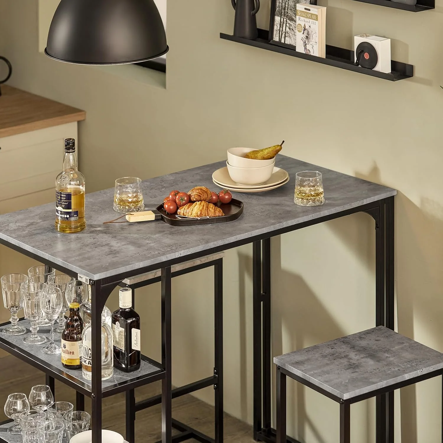 Bar Table Set with Bar Stools Chairs - Image 6