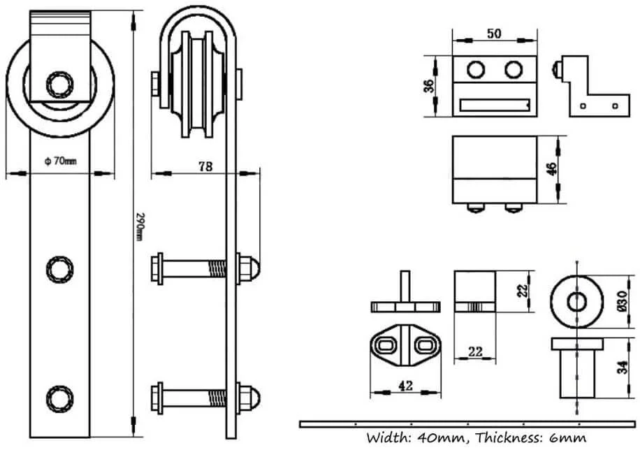 Barn Door Hardware 1.5M - Image 7