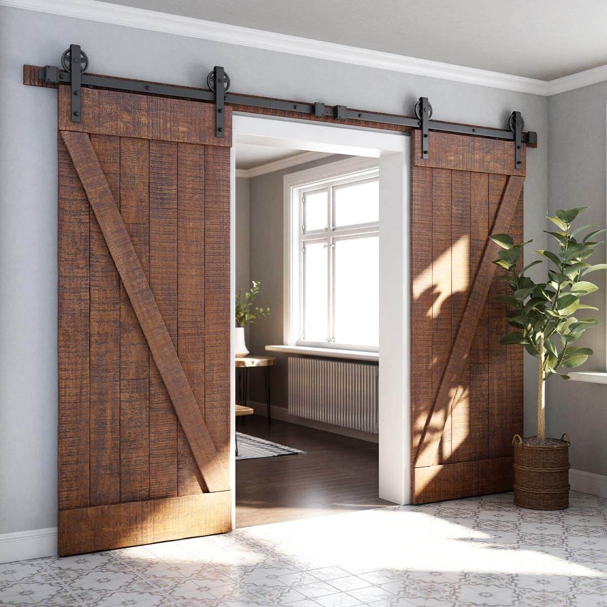 Barn Door Hardware 3.66m Double Door - Image 6