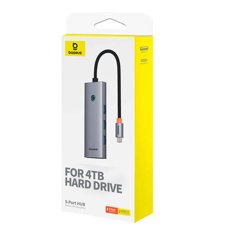 Baseus Type-C to USB 3.0 x 4+PD 100W 5-Port HUB Adapter - Image 8