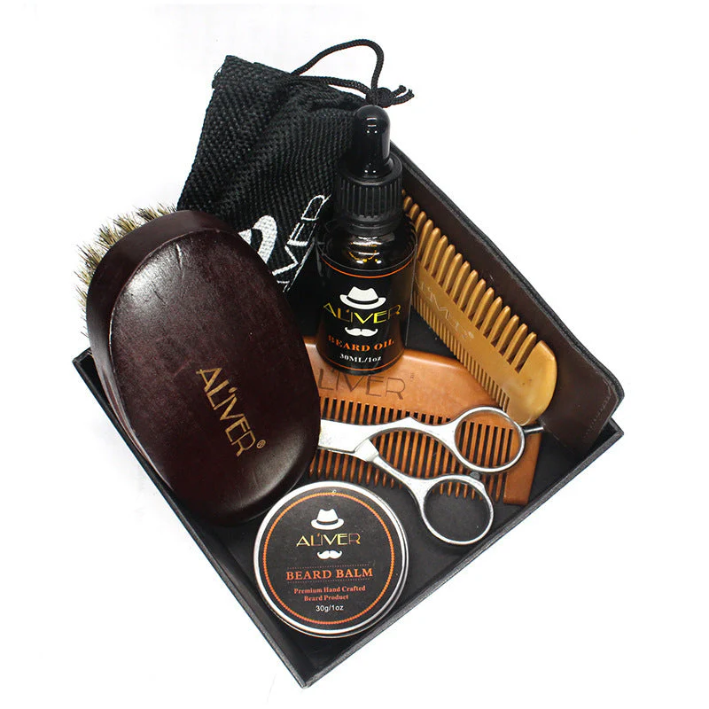 Beard Grooming Kit Oil Balm Brush - Image 6