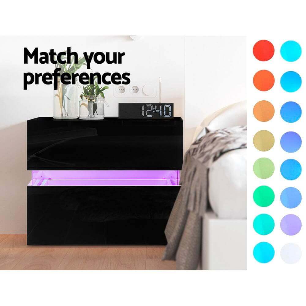 Bedside Table Drawers RGB LED Light - Image 3