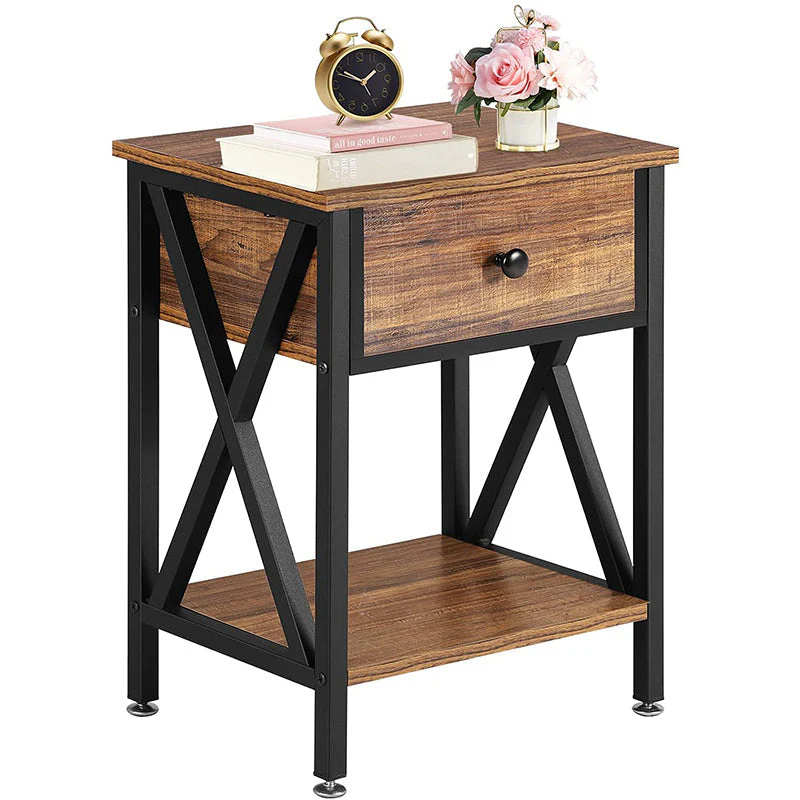 Bedside Table Nightstands with Drawer - Image 2