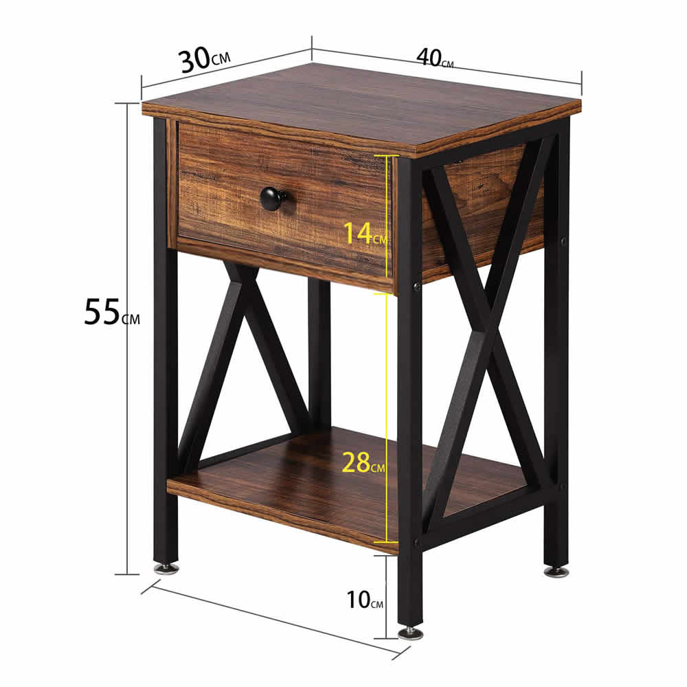 Bedside Table Nightstands with Drawer - Image 5