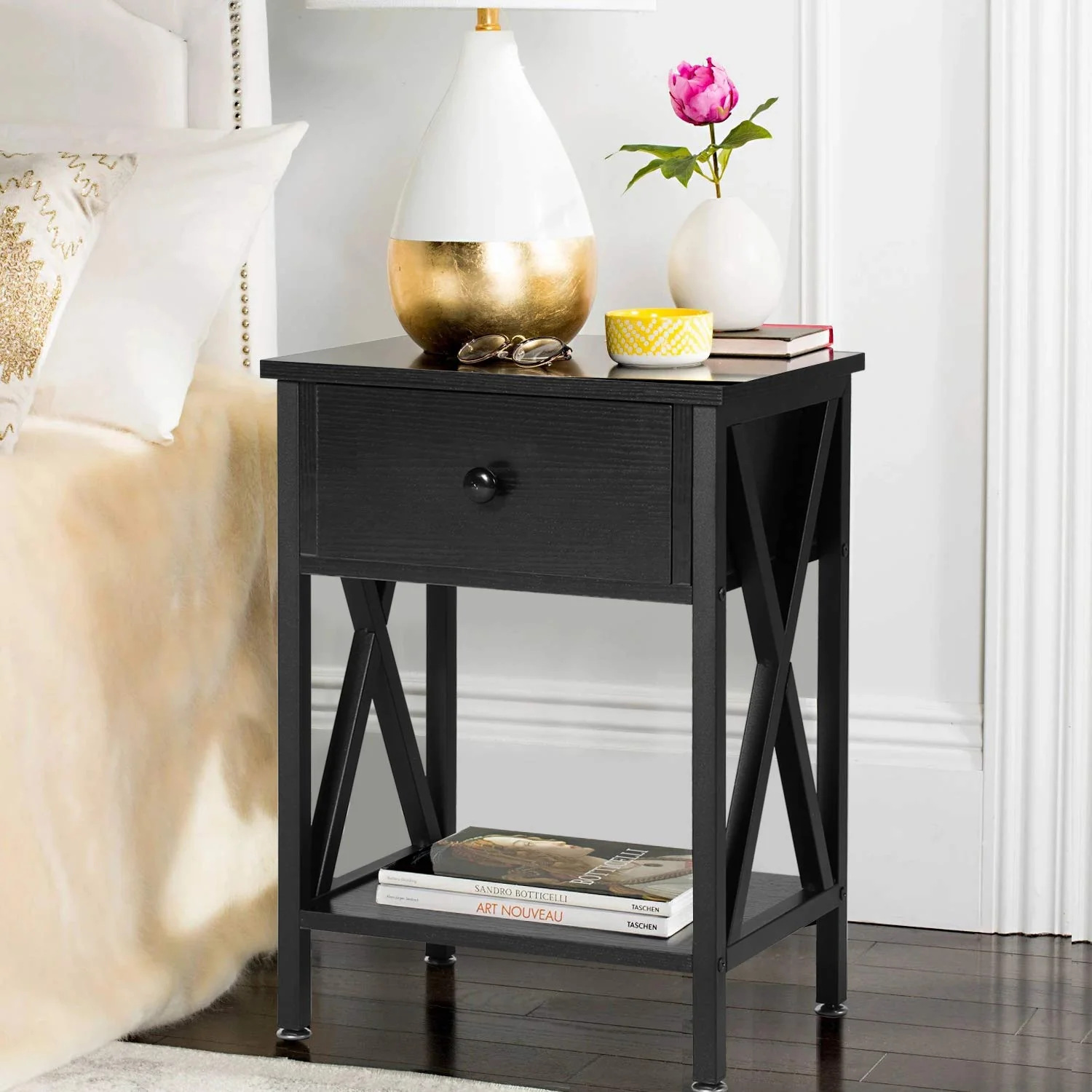 Bedside Table with Drawers - Image 3