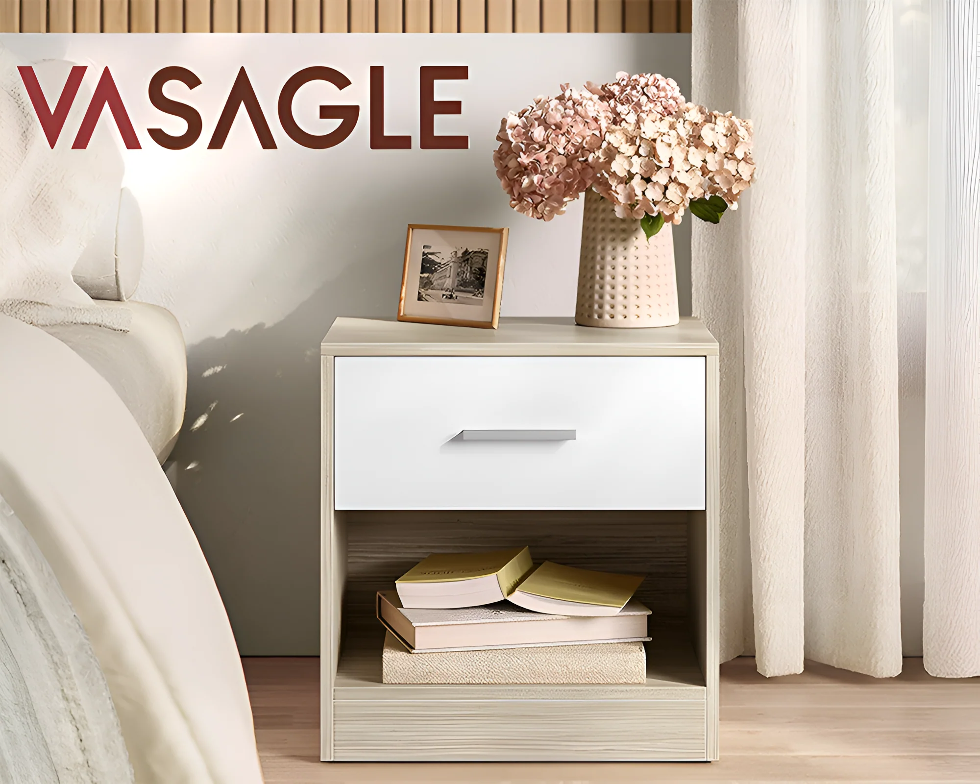 Bedside Table with Drawers - Image 9