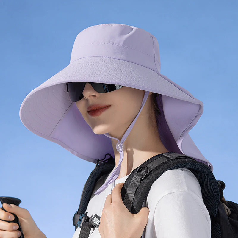 BEIGE Sun Hats Wide Brim Bucket Outdoor Fishing Hiking Cap UV Protection - Image 3