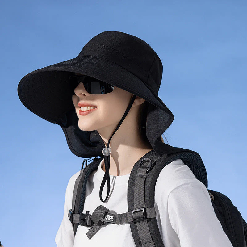 BEIGE Sun Hats Wide Brim Bucket Outdoor Fishing Hiking Cap UV Protection - Image 5